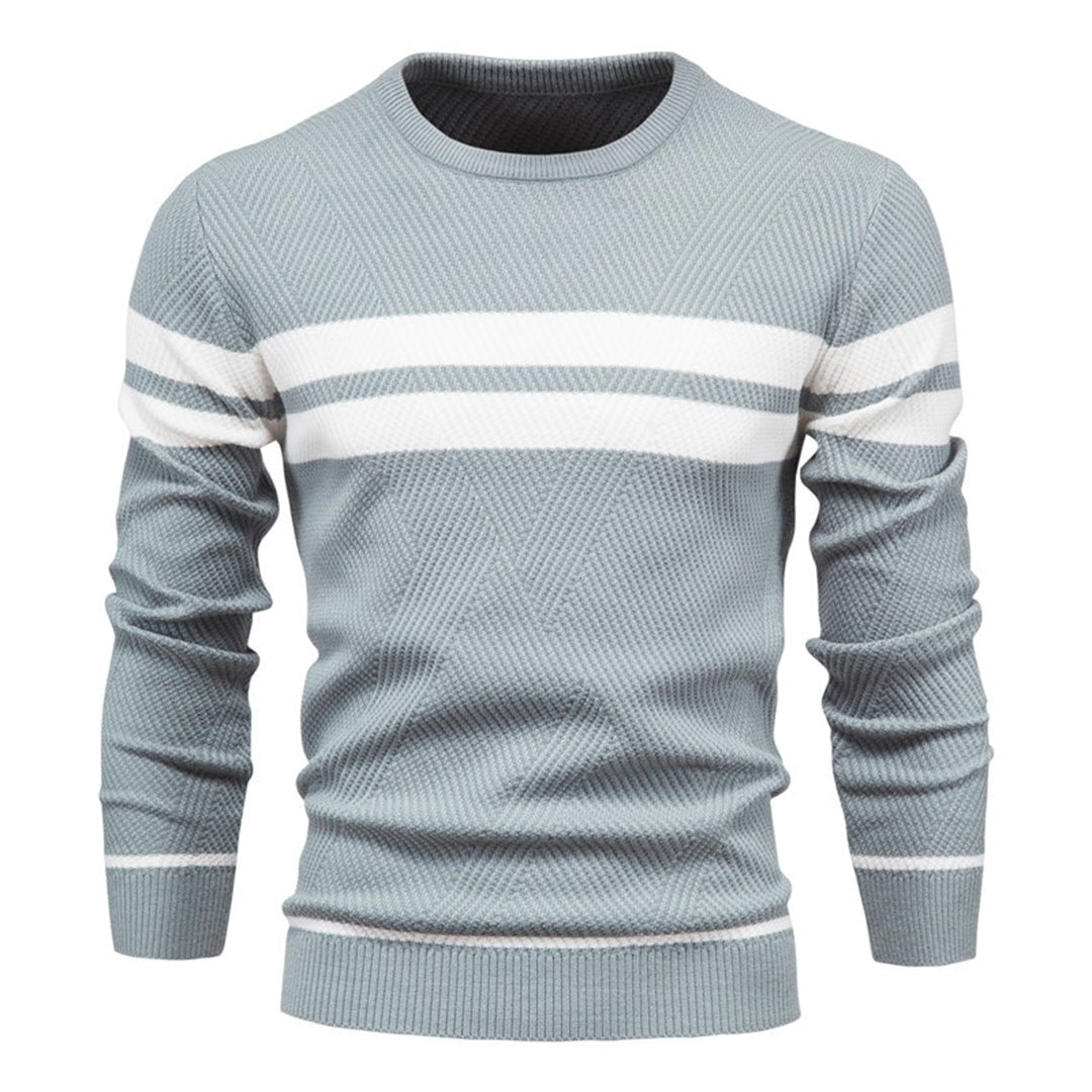 Herren Strickpullover Gestreift Rundhalsausschnitt - Eveloria