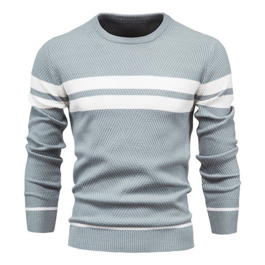 Herren Strickpullover Gestreift Rundhalsausschnitt - Eveloria