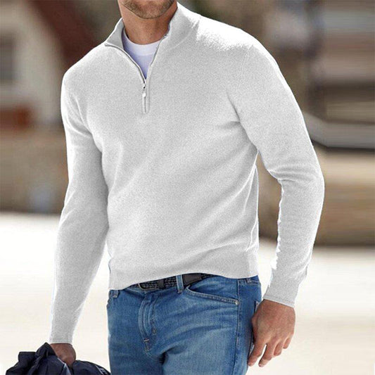 Herren Quarter Zip Pullover Gestrickt Schwarz - Eveloria