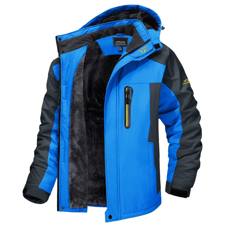 Herren Softshelljacke Fleece Gefüttert Kapuze Wetterfest Schwarz - Eveloria