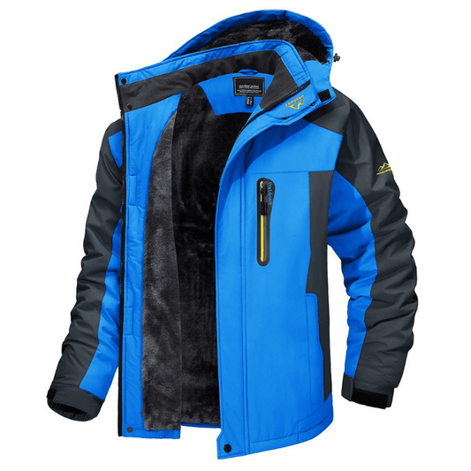 Herren Softshelljacke Fleece Gefüttert Kapuze Wetterfest Schwarz - Eveloria