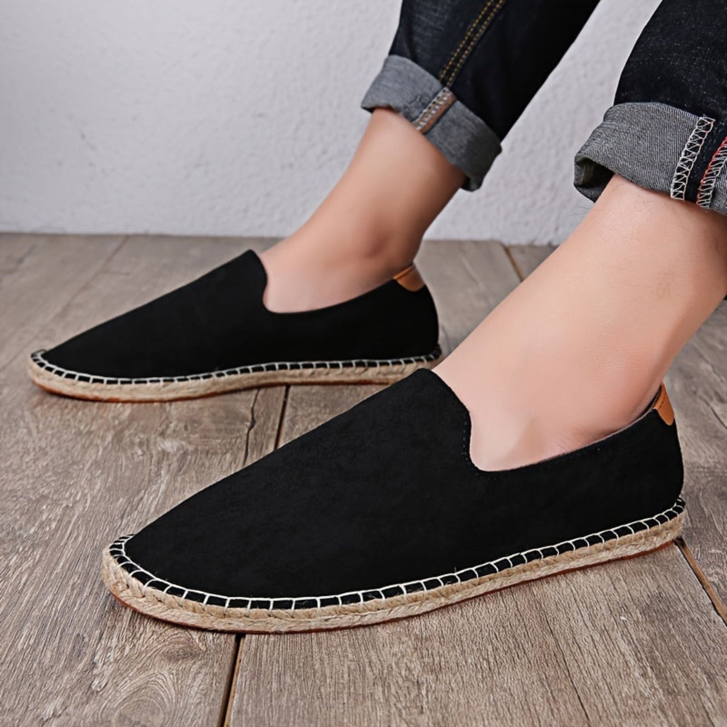 Herren Espadrilles Leicht Slip-On Schuhe Beige - Eveloria