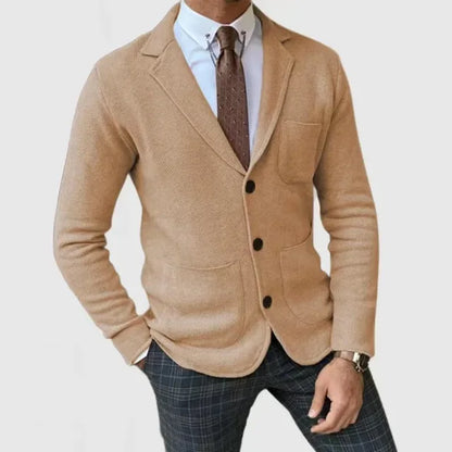 Herren Strickjacke V-Ausschnitt mit Taschen und Knöpfen - Eveloria