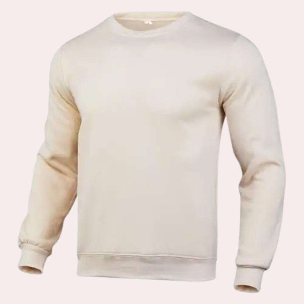 Herren Sweatshirt Rundhalsausschnitt Einfarbig Baumwolle - Eveloria
