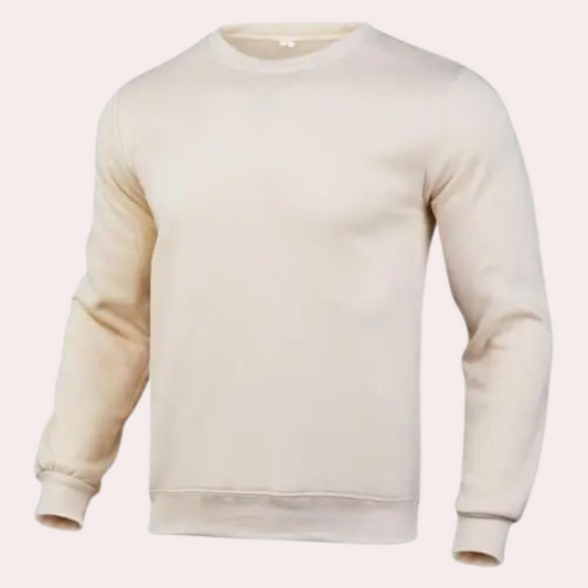 Herren Sweatshirt Rundhalsausschnitt Einfarbig Baumwolle - Eveloria