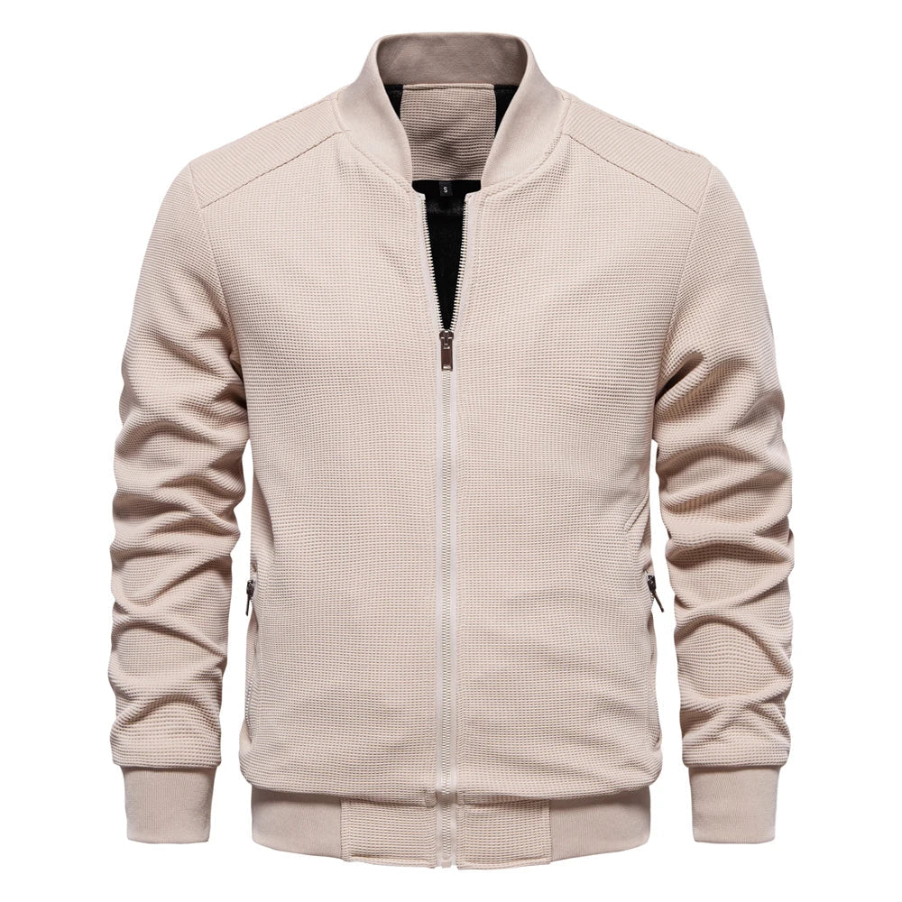 Herren Sweatshirt mit Reißverschluss - Lässige Bomber-Sweatshirt-Jacke mit Reißverschluss und Taschen-Chaps Herrenmode