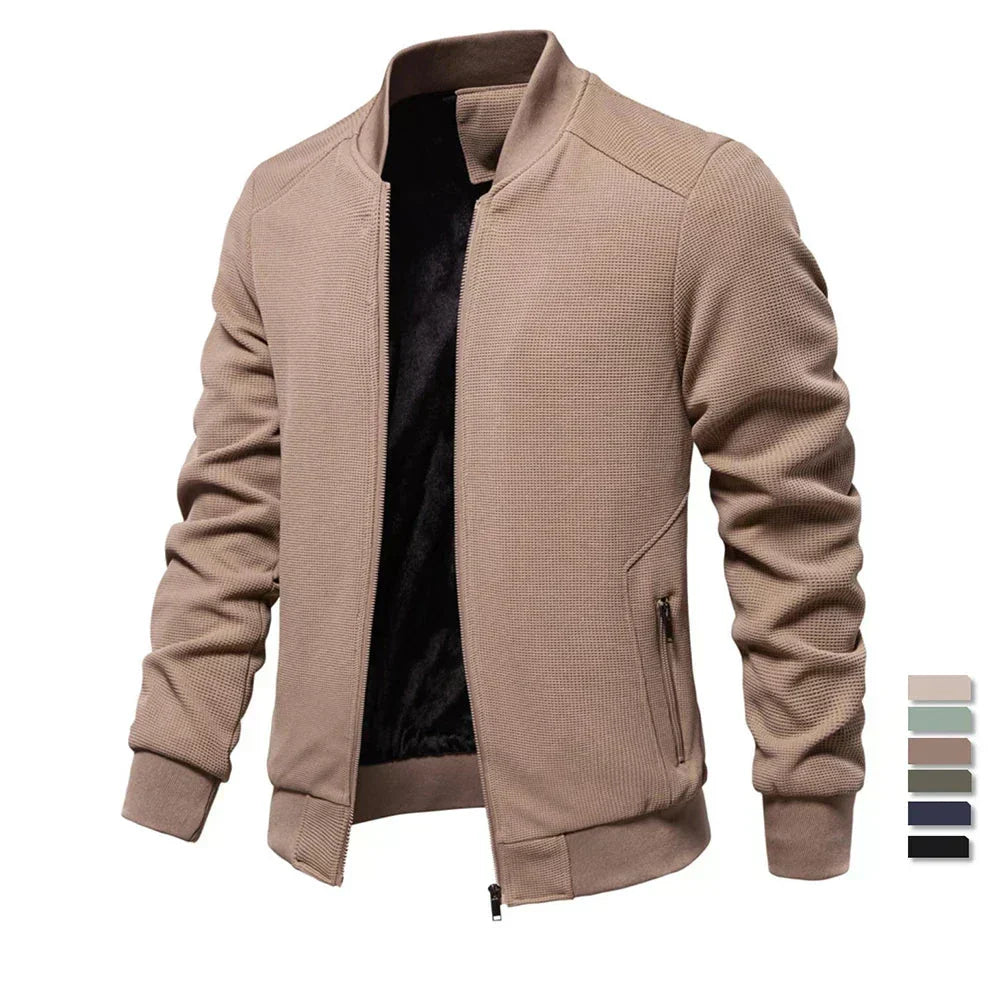Herren Sweatshirt Reißverschluss Bomberjacke Baumwolle Schwarz - Eveloria
