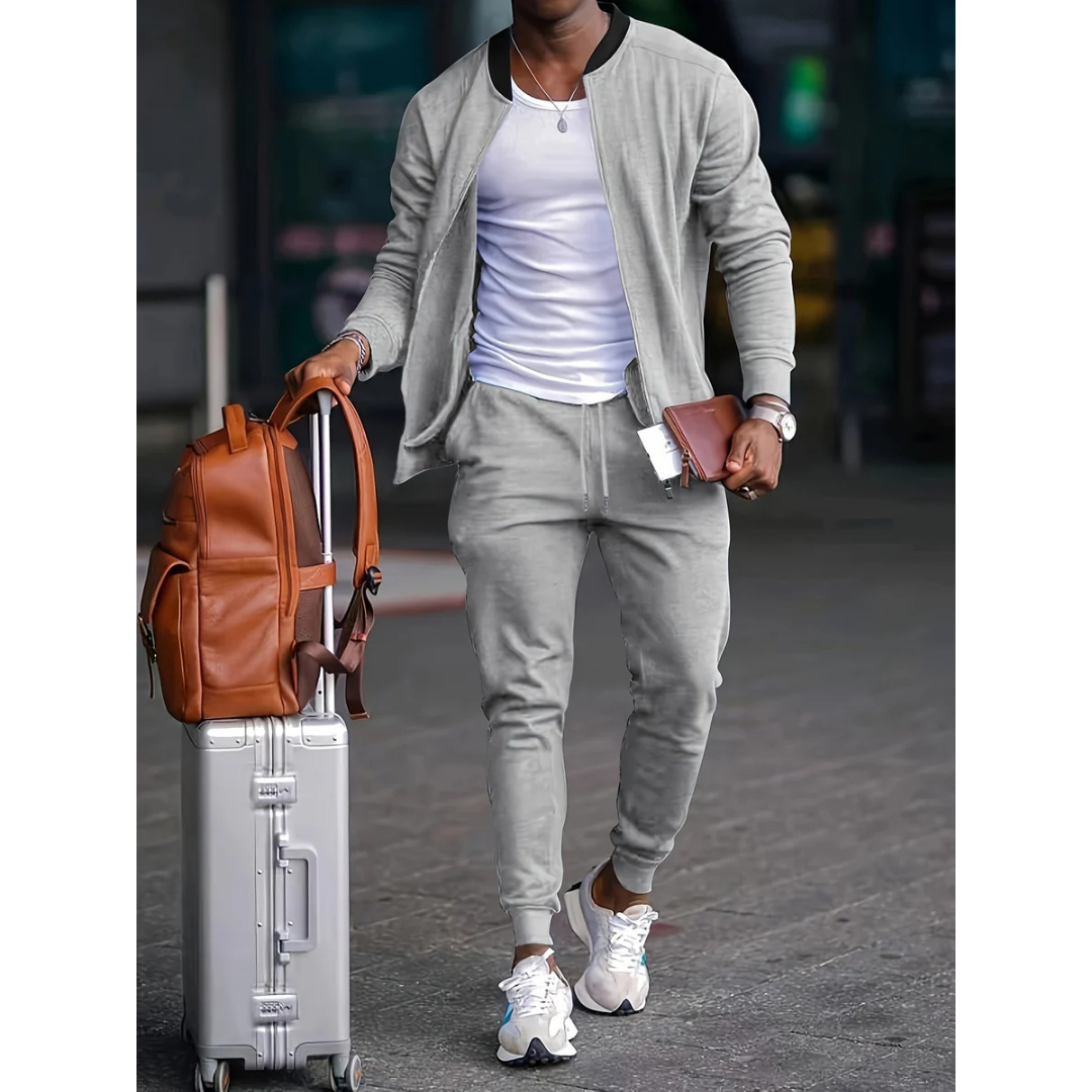 Herren Trainingsanzug Sweatshirt Jogger Set Schwarz - Eveloria