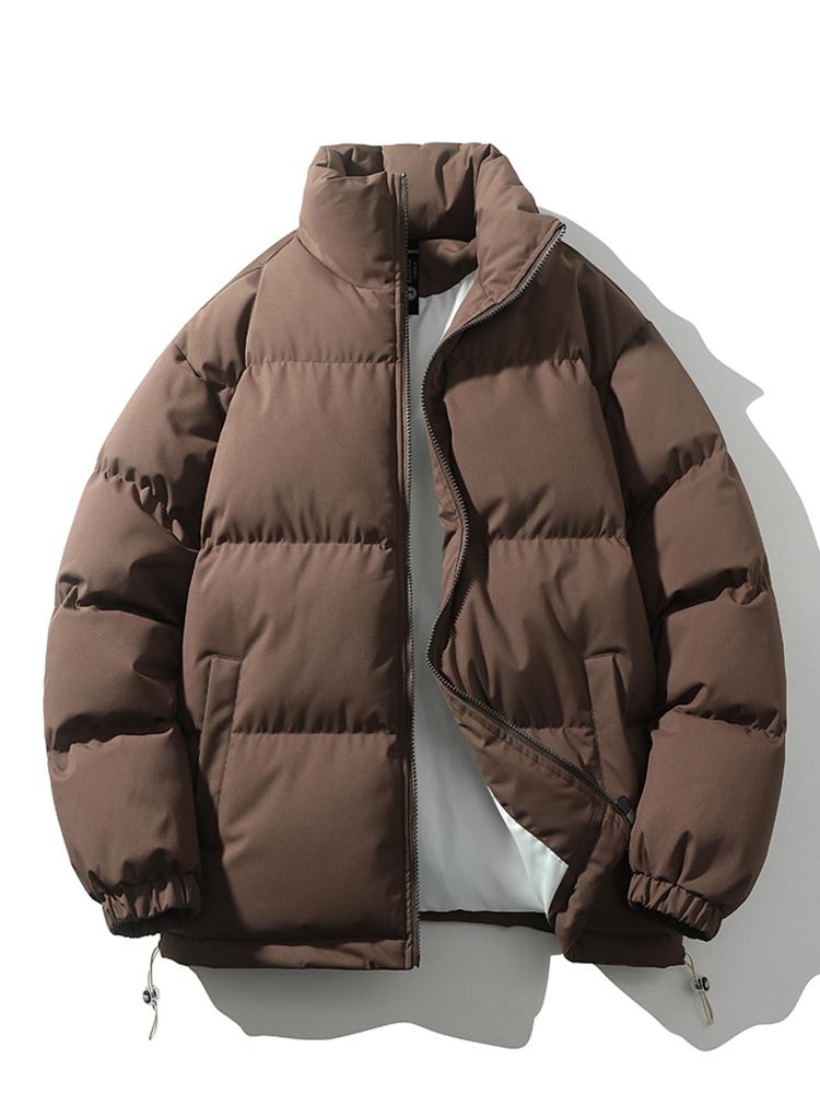 Herren Winterjacke - Warm - wattiert - Daunenjacke - Pufferjacke-Braun-S-Chaps Herrenmode