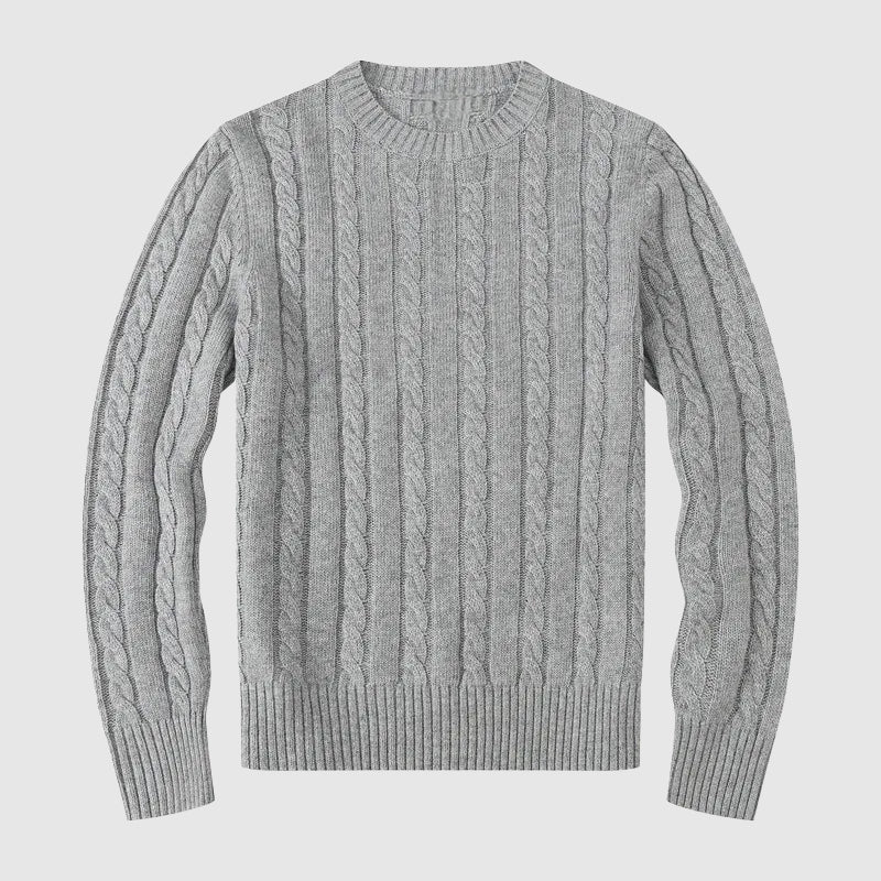 Herren Pullover Zopfmuster Warm Beige - Eveloria