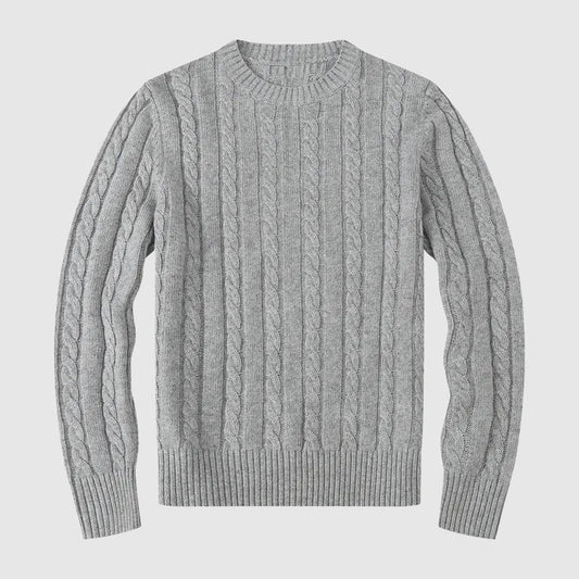 Herren Pullover Zopfmuster Warm Beige - Eveloria