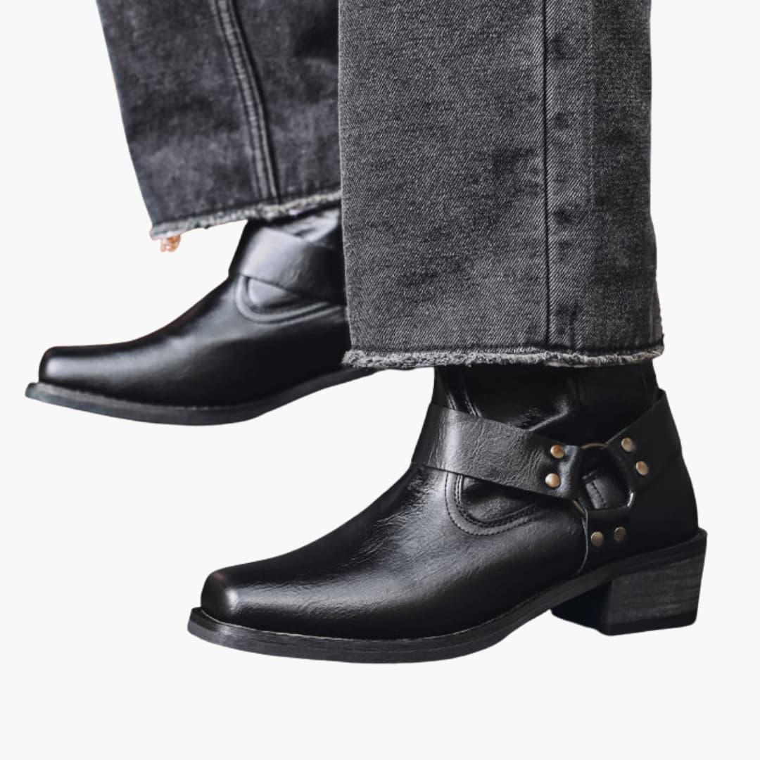 Herren Stiefeletten Niedriger Absatz Leder Braun - Eveloria
