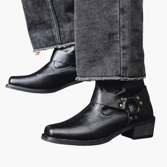 Herren Stiefeletten Niedriger Absatz Leder Braun - Eveloria