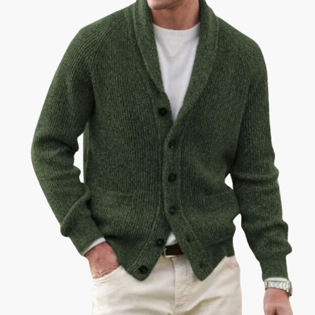 Herren Strickcardigan Mit Schalkragen