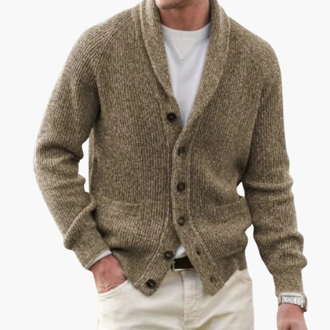 Herren Strickcardigan Mit Schalkragen