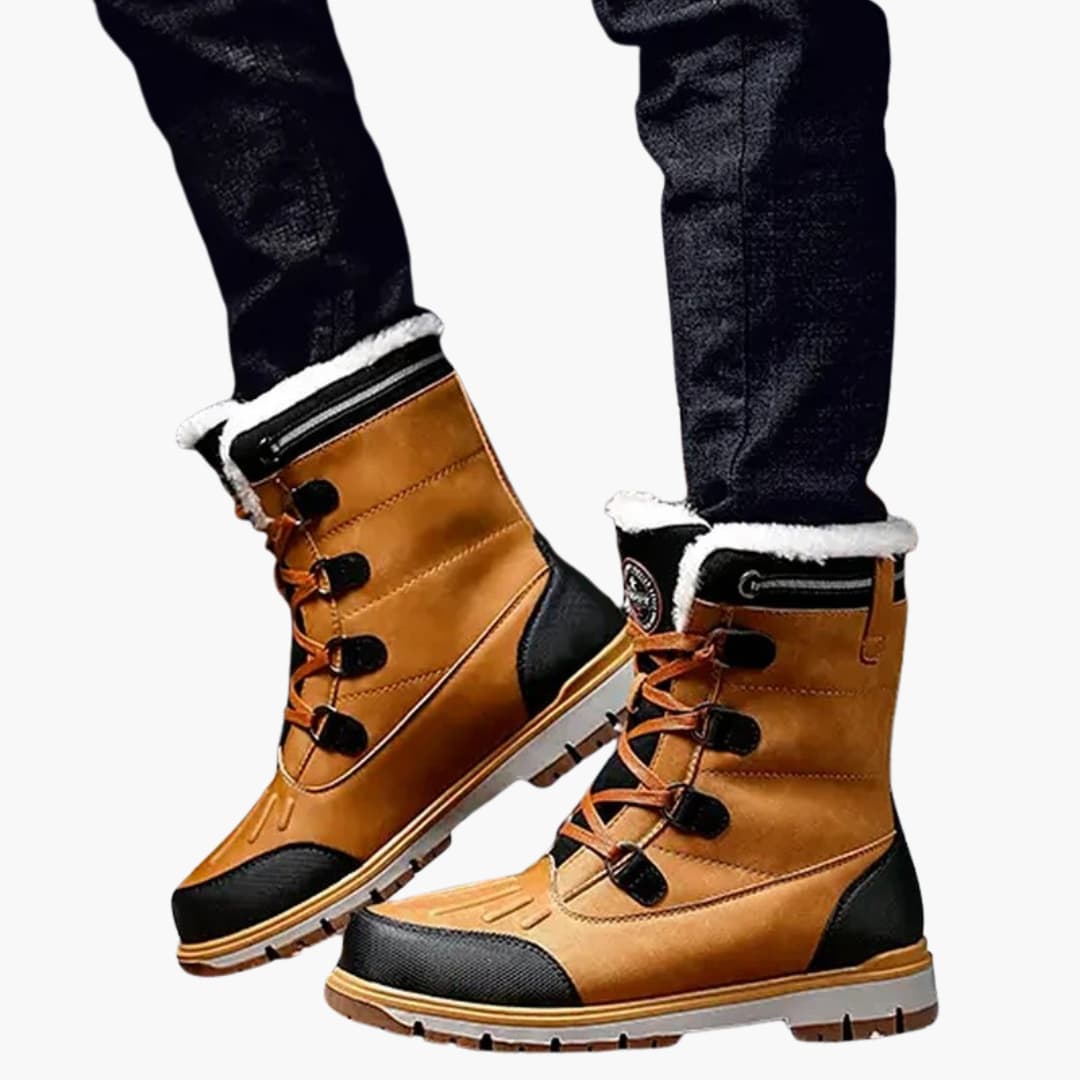 Herren Winterstiefel Schnürung Rutschfeste Gummisohle Warm