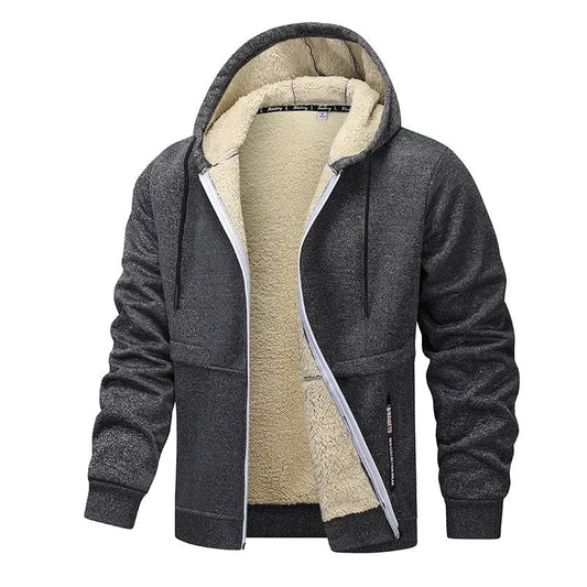 Herren Sherpa-Kapuzenjacke Gefüttert Kuschelig Schwarz - Eveloria