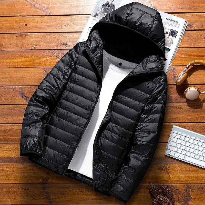 Herren Daunenjacke Warm Winter Schwarz - Eveloria