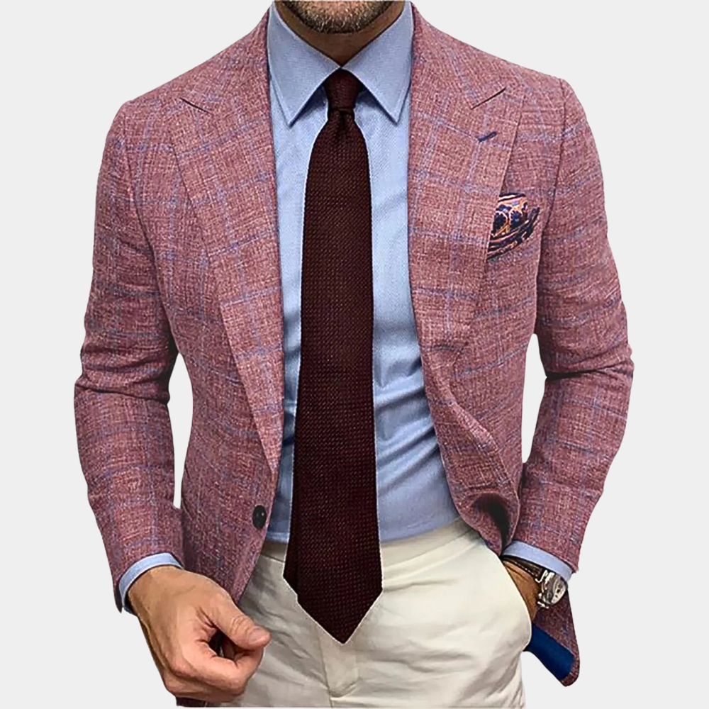 Herrenblazer | Stilvoll | Einreihig | Anzugjacke | Herrenbekleidung-Rot-M-Chaps Herrenmode