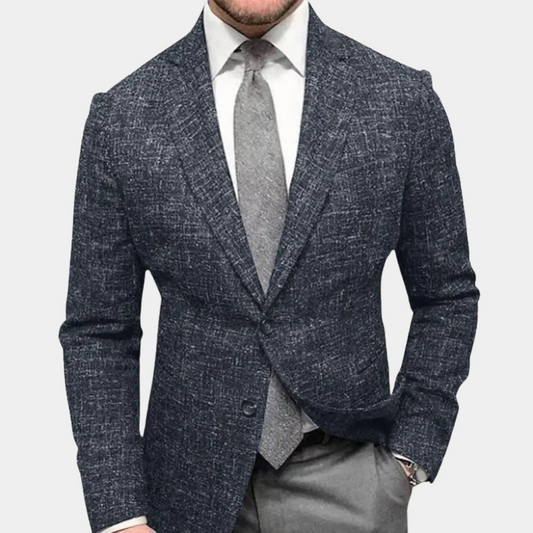 Herren Blazer Einreihig Anzugjacke Schwarz - Eveloria