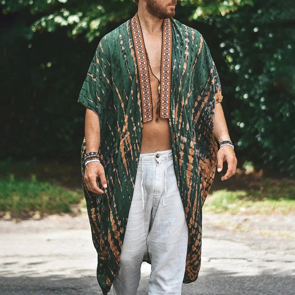 Herren Langhemd Offene Vorderseite Boho Stil Sommer - Eveloria