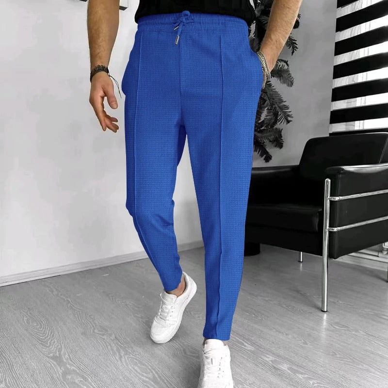 Herren Joggerhose Elastische Taille Kordelzug Schwarz - Eveloria