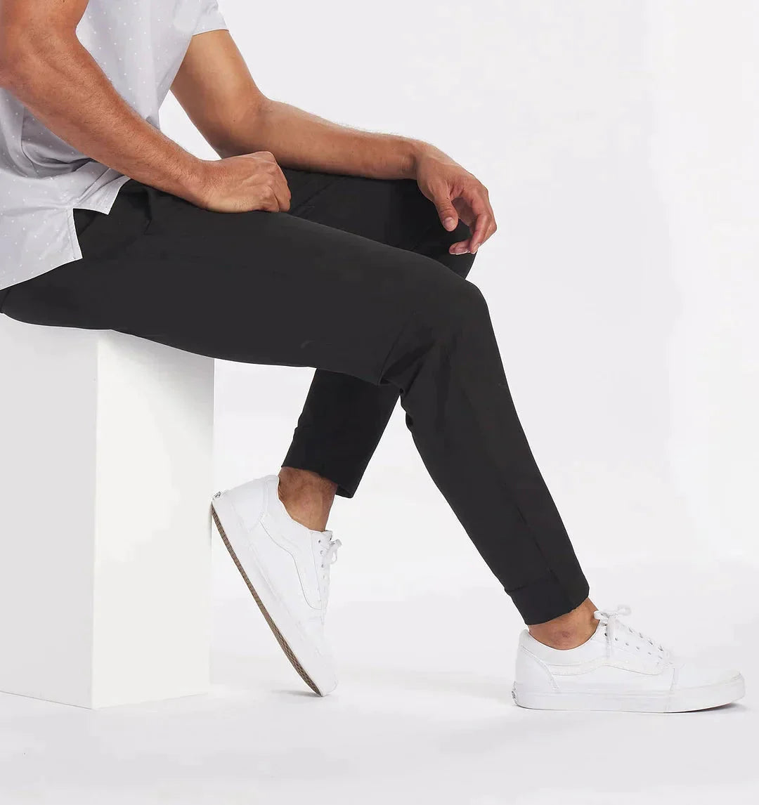 Herrenhosen - Kordelzug - Elastische Taille - Stretchhosen - Slim Fit Jogger-Chaps Herrenmode