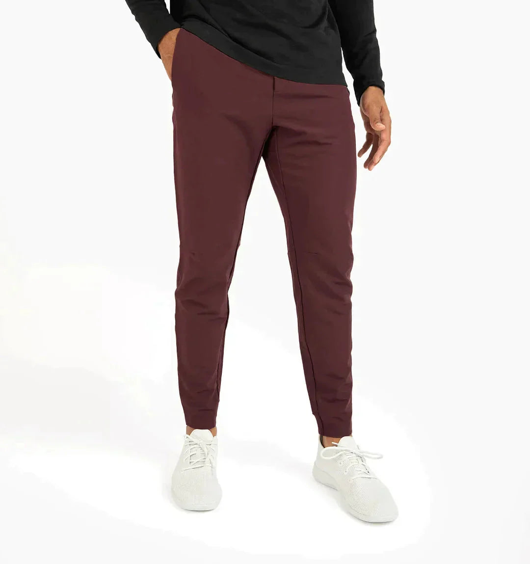 Herrenhosen - Kordelzug - Elastische Taille - Stretchhosen - Slim Fit Jogger-Merlot-XS-Chaps Herrenmode