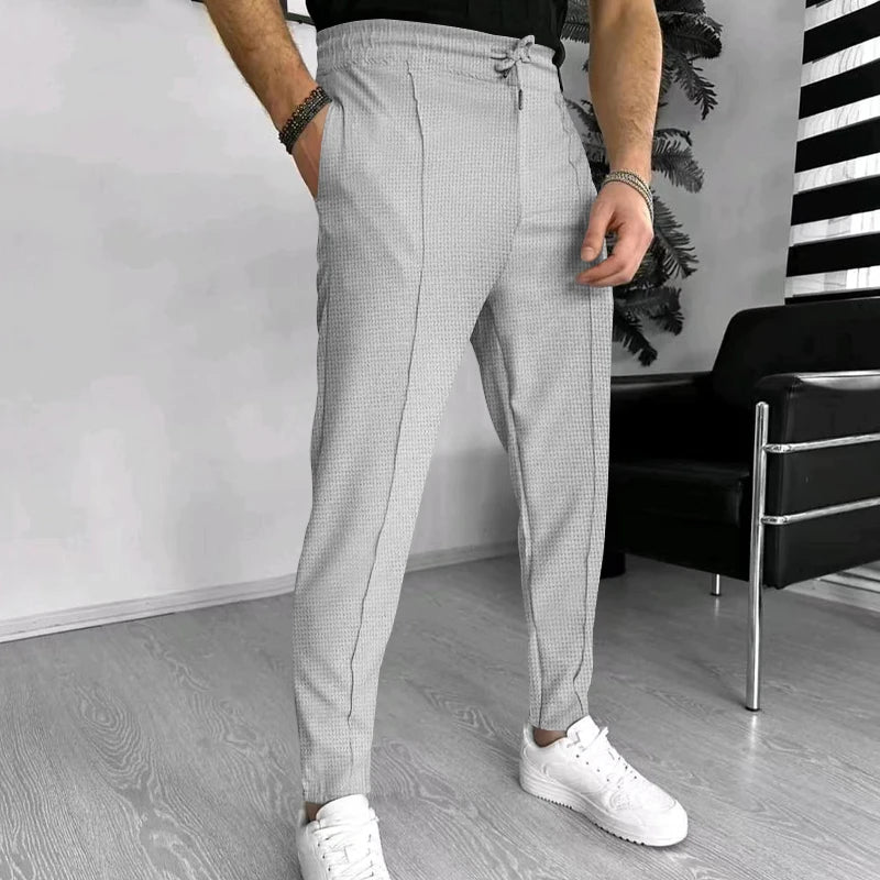 Herren Sweatpants Elastische Stretch Slim Fit Hose Schwarz - Eveloria