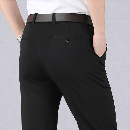 Herren Anzughosen Slim Fit Stretch Schwarz - Eveloria