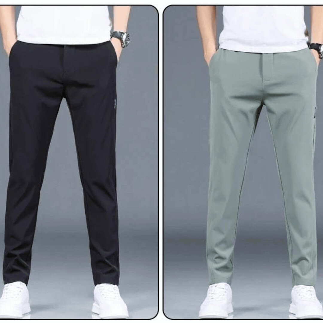 Herrenhosen – elastischer Bund – schmale Passform – Freizeithosen – Stretchhosen-Chaps Herrenmode