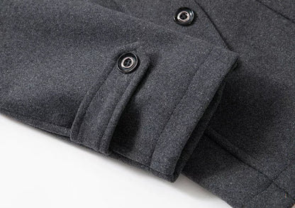 Herrenjacke – Reißverschluss – Einreihig – Wollmantel – Winterjacke-Chaps Herrenmode
