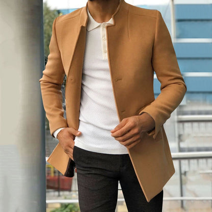 Herren Blazerjacke Mittellang Beige Frühjahr - Eveloria