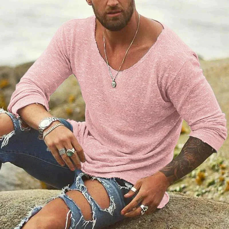 Herren Pullover Langarm Loose Fit Sommerhemd - Eveloria