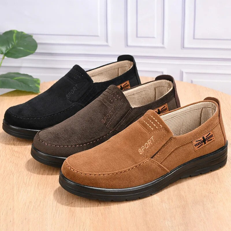 Herren Freizeitslipper Rutschfest Bequem Schwarz - Eveloria