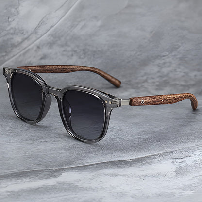 Herrensonnenbrille | Retro | UV-Schutz | Polarisierte Sonnenbrille | Quadratische Sonnenbrille-Transparentes Grau-Chaps Herrenmode