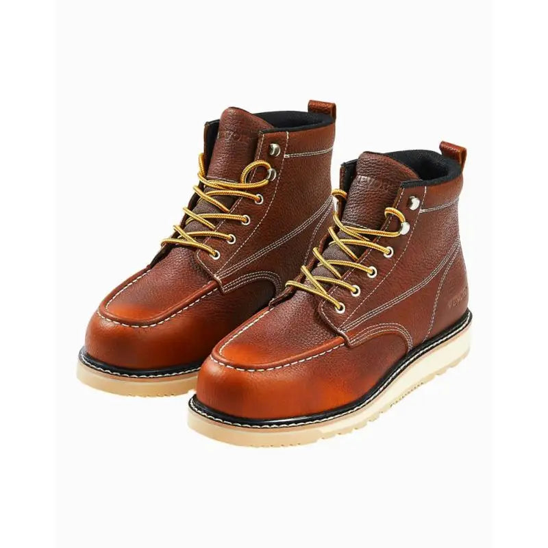 Herren Schnürstiefel Braun Leder - Eveloria