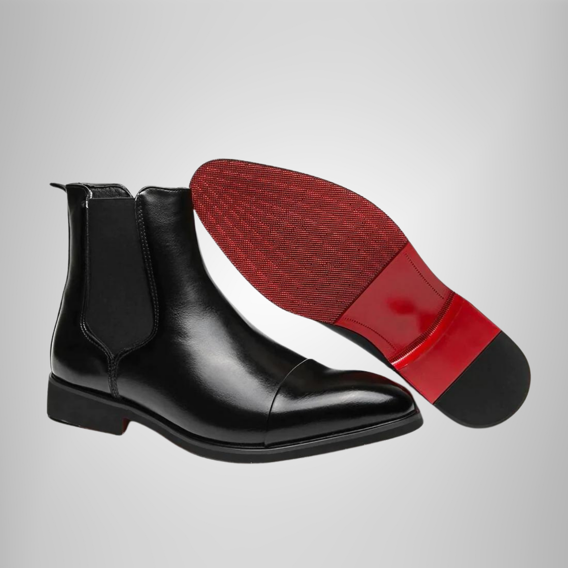 Herren Slip-On Stiefel Kunstleder Schwarz - Eveloria