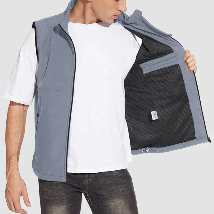 Herrenweste | Zip-Up | Leichtgewicht | Outdoor-Weste | Ärmellose Weste-Chaps Herrenmode