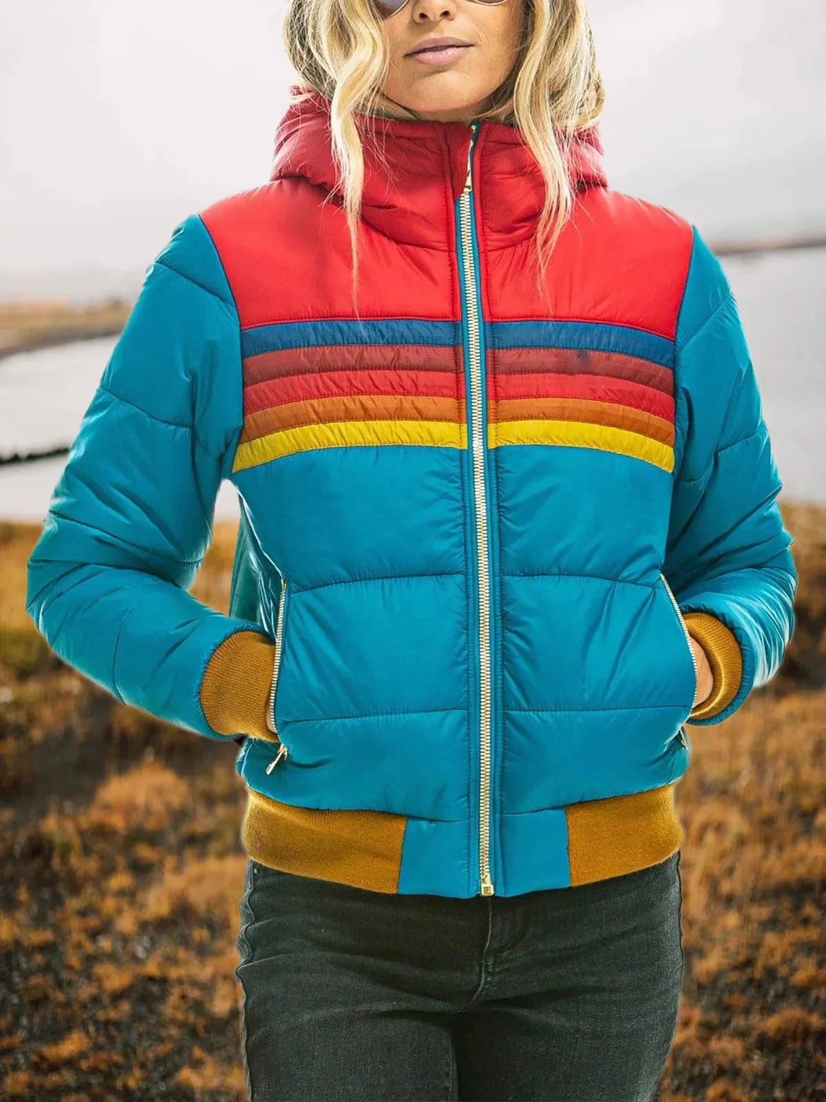 Damen Wintersport Plüschmantel