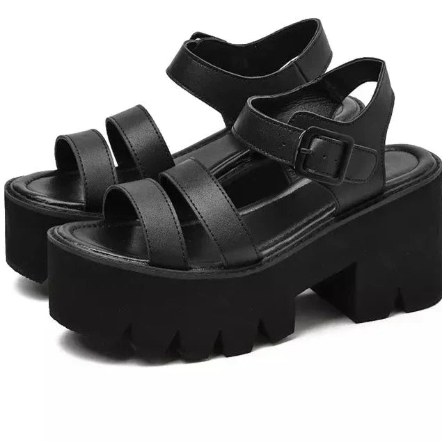 Eveloria Damen Plattform Sandalen Chunky