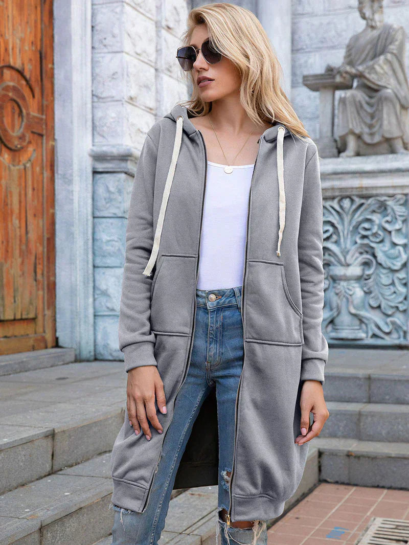 Eveloria Damen Langarm Sweatshirt Oversized Grau