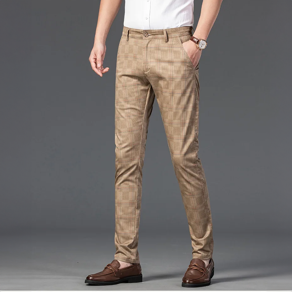 Herren Maßgeschneiderte Karierten Hosen Slim Fit
