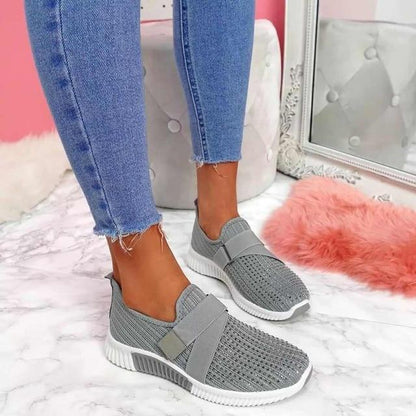 Eveloria Damen Slip-On Sneaker Klett Schuhe