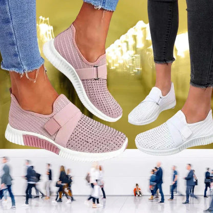 Eveloria Damen Slip-On Sneaker Klett Schuhe - Eveloria