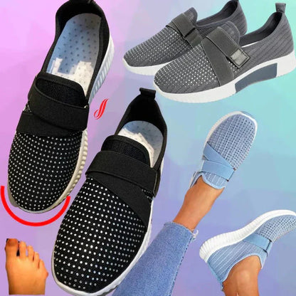 Eveloria Damen Slip-On Sneaker Klett Schuhe