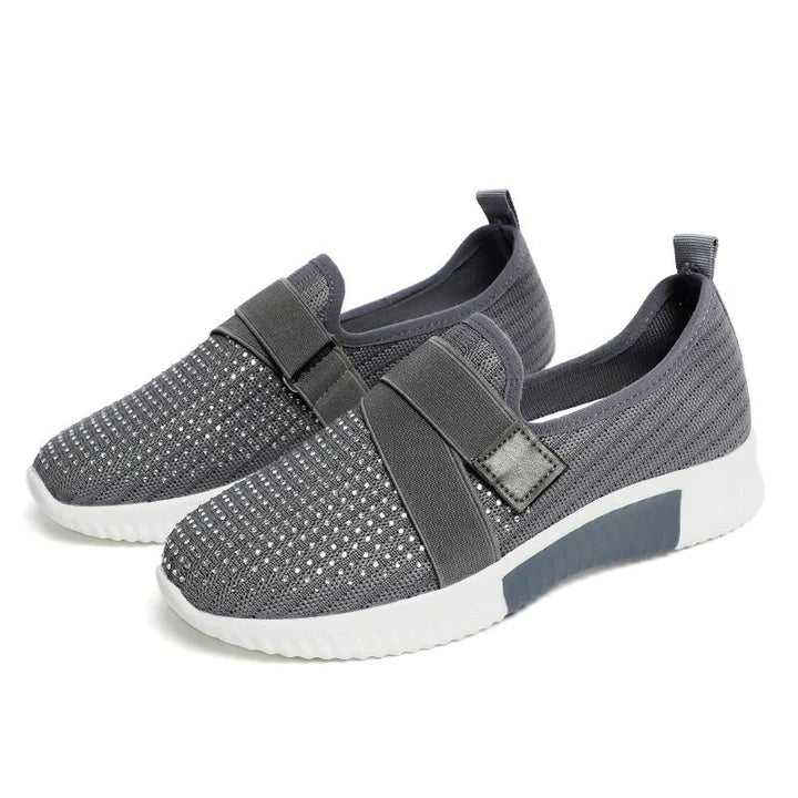 Eveloria Damen Slip-On Sneaker Klett Schuhe