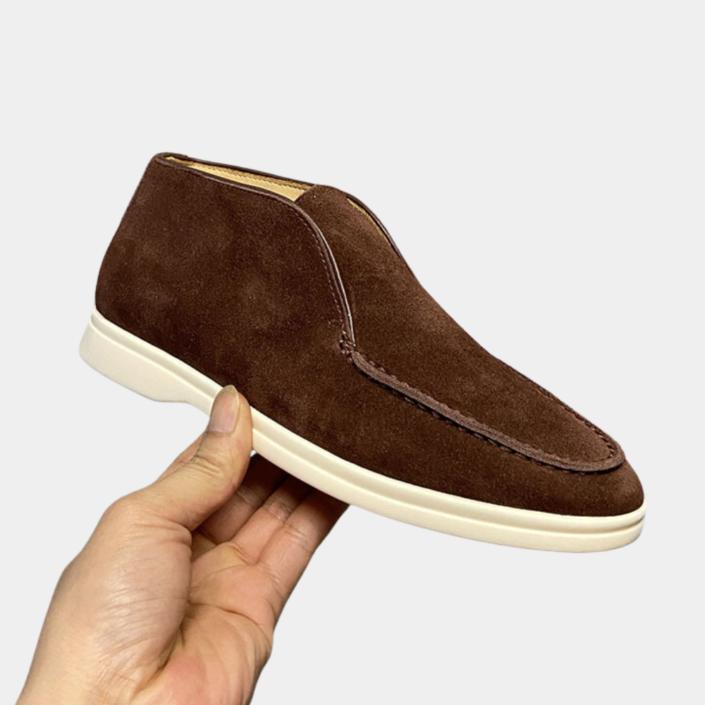 Herren Slip-On Loafer aus Wildleder Bequem Schwarz - Eveloria