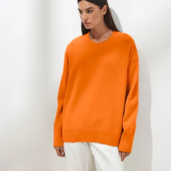 Damen Kaschmirpullover Einfach Elegant Weich Beige