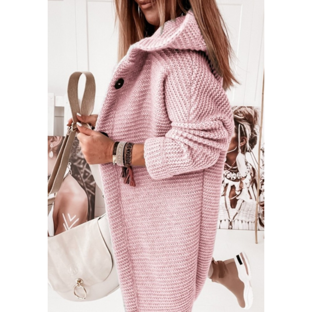 Eveloria Damen Kapuzen-Cardigan Lockere Passform Zweiweich Schwarz - Eveloria